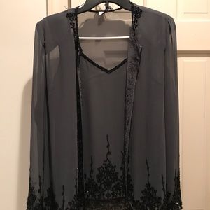 2 pc formal top and jacket. Beaded